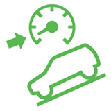 경사로 저속 주행 표시등 (초록색)