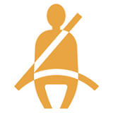 안전벨트 미착용 경고등 (노란색)