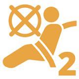 승객 에어백 작동 정지 경고등 (노란색)